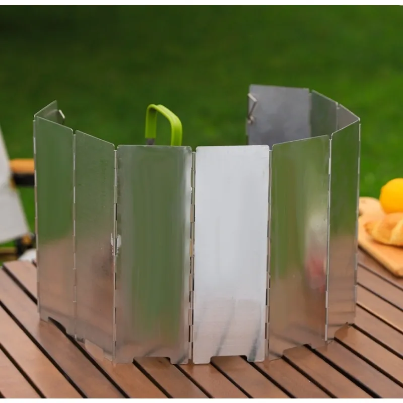 Aluminum Alloy Stove Windscreen Ultralight Outdoor 8 Plates Foldable Wind Shield Camping Stoves Windshield Foldable Gas Cookers