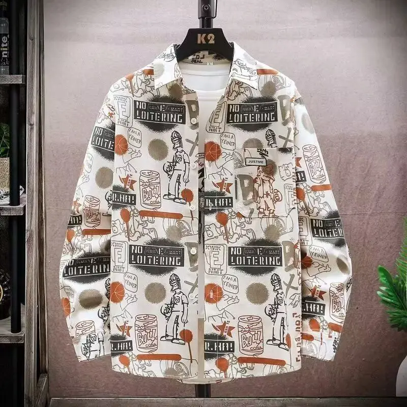 

Loose Casual Men's Shirt New Style Autumn Fashion Outerwear Standard Fit Long Sleeve Waterproof Standard Length Open Cardigan