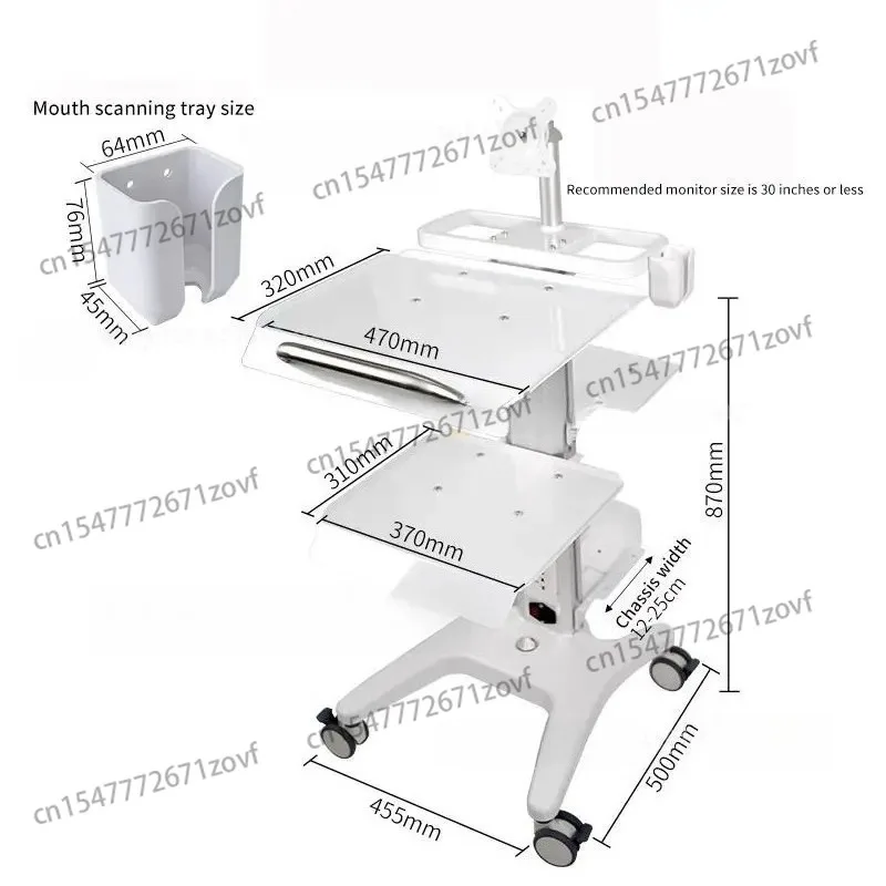 Dental Scanner Cart Mobile Cart Multifunctional Cart Instrument Beauty Salon Clinic Placement Table