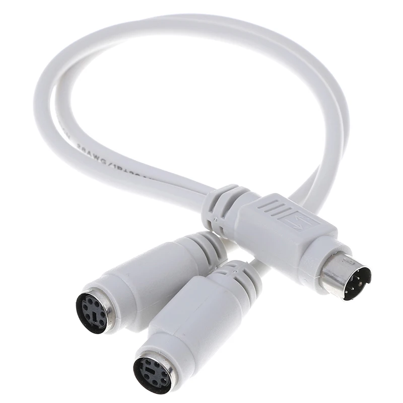 สายอะแดปเตอร์ Ps2 1ถึง2แยกสายเมาส์และคีย์บอร์ดสายเดิม Ps2อะแดปเตอร์สายสแกนเนอร์เลเซอร์เครื่องอ่านการ์ด IC
