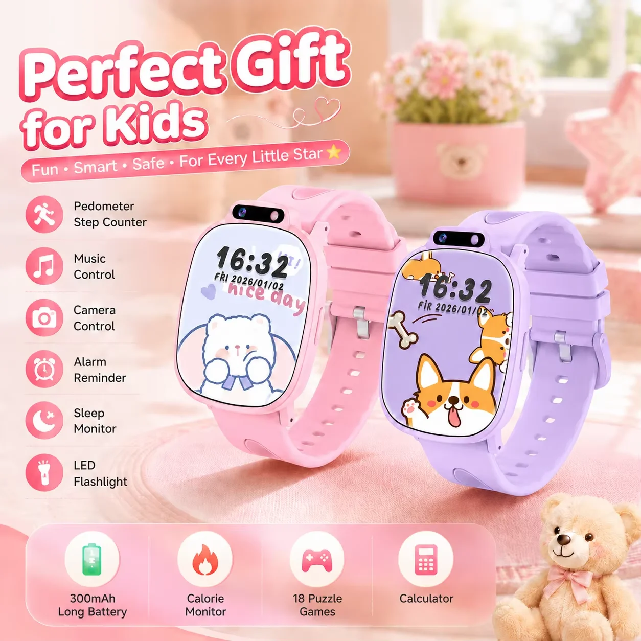 Kids Education Steps - LAXASFIT Kids Game Watch 1.88