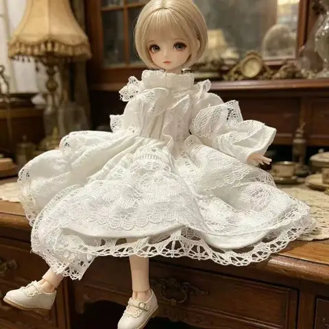 Платье для куклы BJD OB24 1/6  в морском стиле
