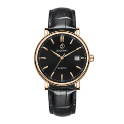 BODERRY Classic Men's Luxury Swiss Made Quartz Dress Watch Stainless Steel Sapphire Crystal Waterproof Wrist Watches
