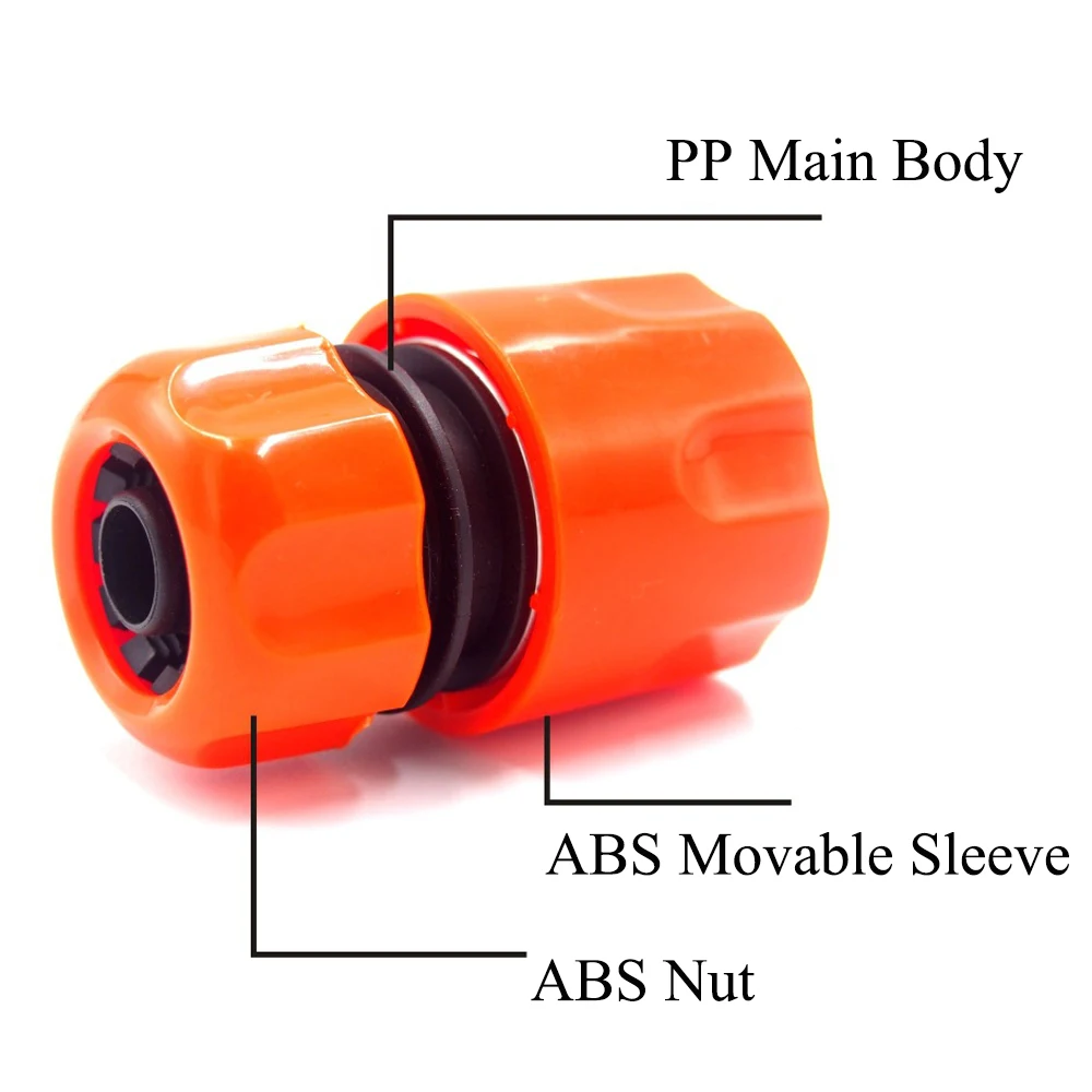 Plastic 1/2'' Hose Quick Coupling Quick-Connect Hose Coupling for Garden Irrigation Water Quick Connector