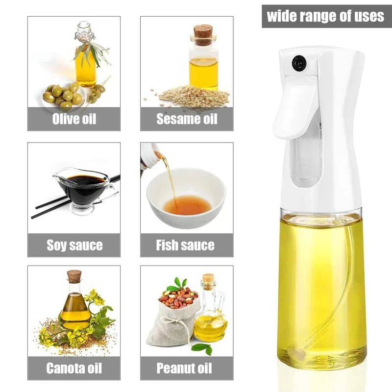 300ML Oil Spray Kitchen Household Edible Olive Oil Spray Plastic Bottle Atomized Misty Oil Tank Air Fryer Spray Bottle