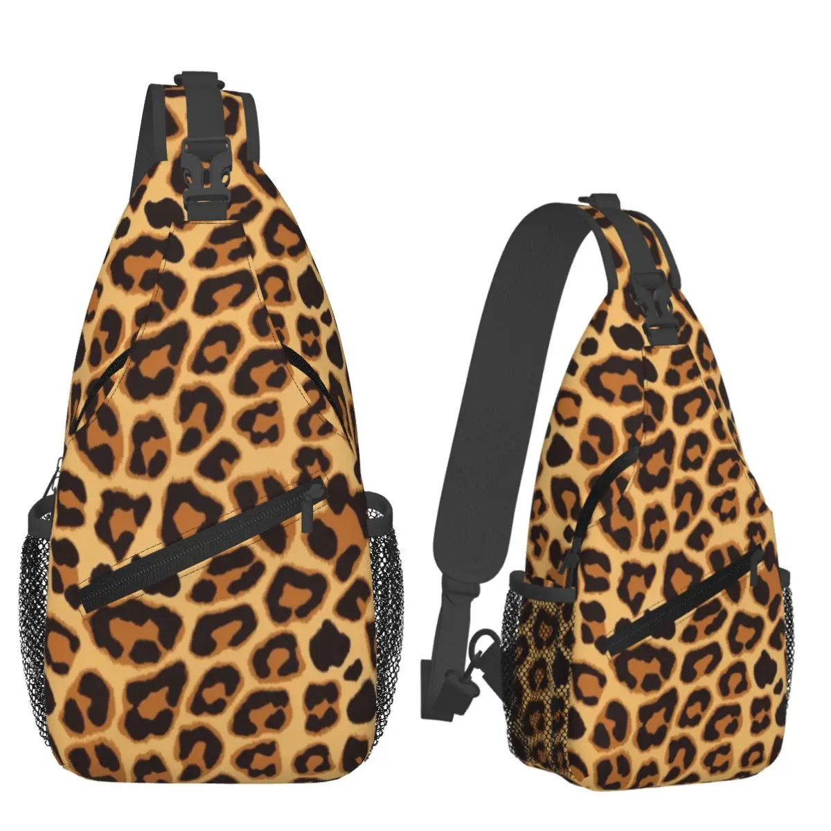 

Leopard Print Chest Bag Men Sling Crossbody Backpack Chest Bag Traveling Hiking Daypack Shoulder Bag