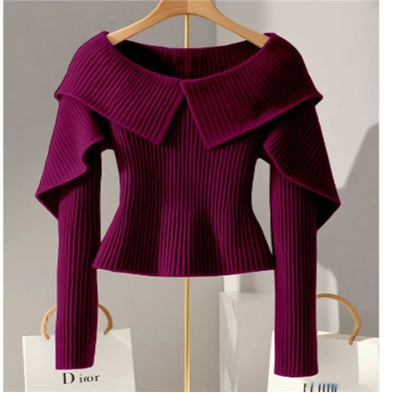 

Autumn Full Phosphorus Women's Sweater Top Solid Color Round Neck Knitted Clothing Soft Women's Sweater Loose 2025