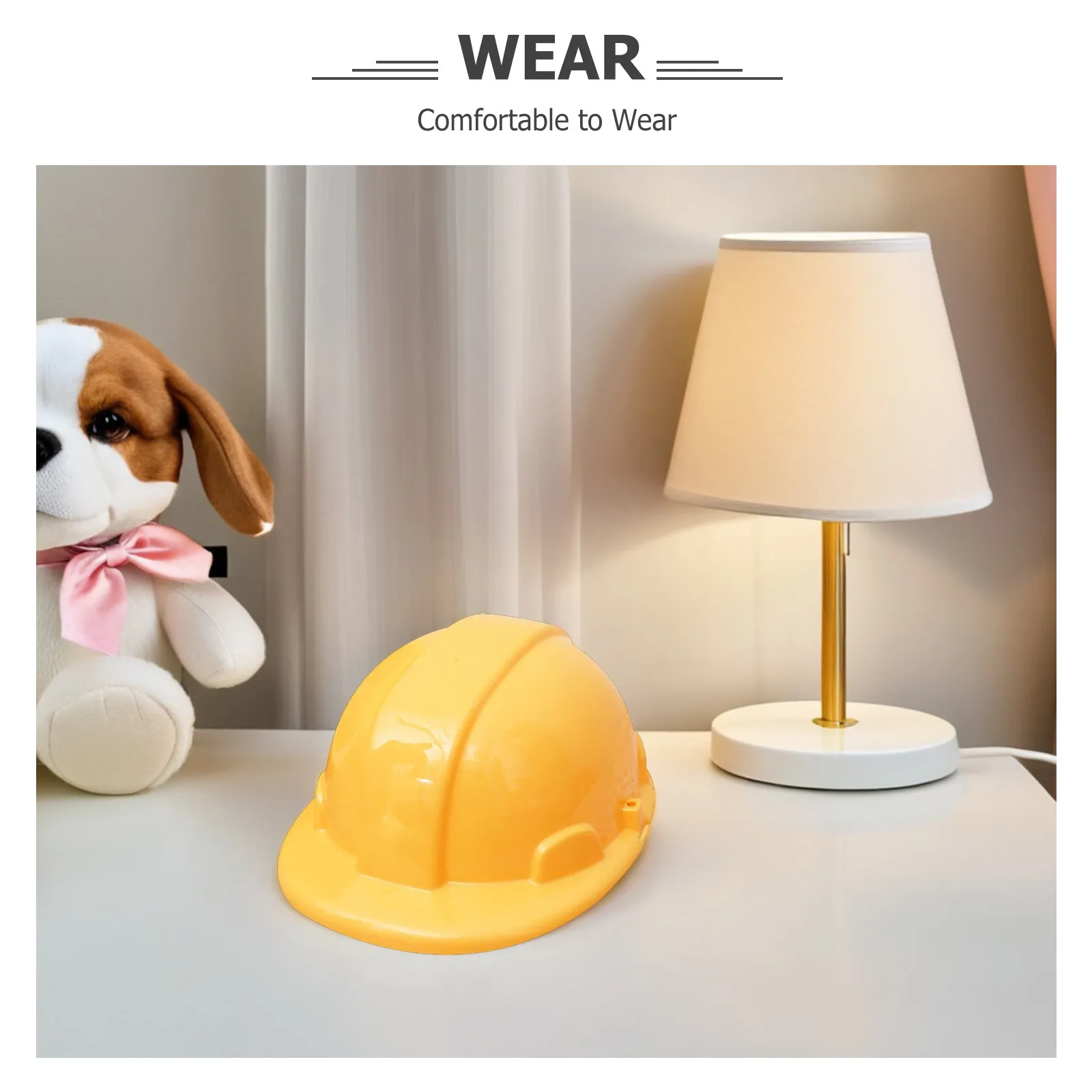 4 Cascos de Seguridad Amarillos para Niños, Cascos de Construcción, Accesorios para Juegos de Rol, Regalo Creativo y Divertido para el Aprendizaje