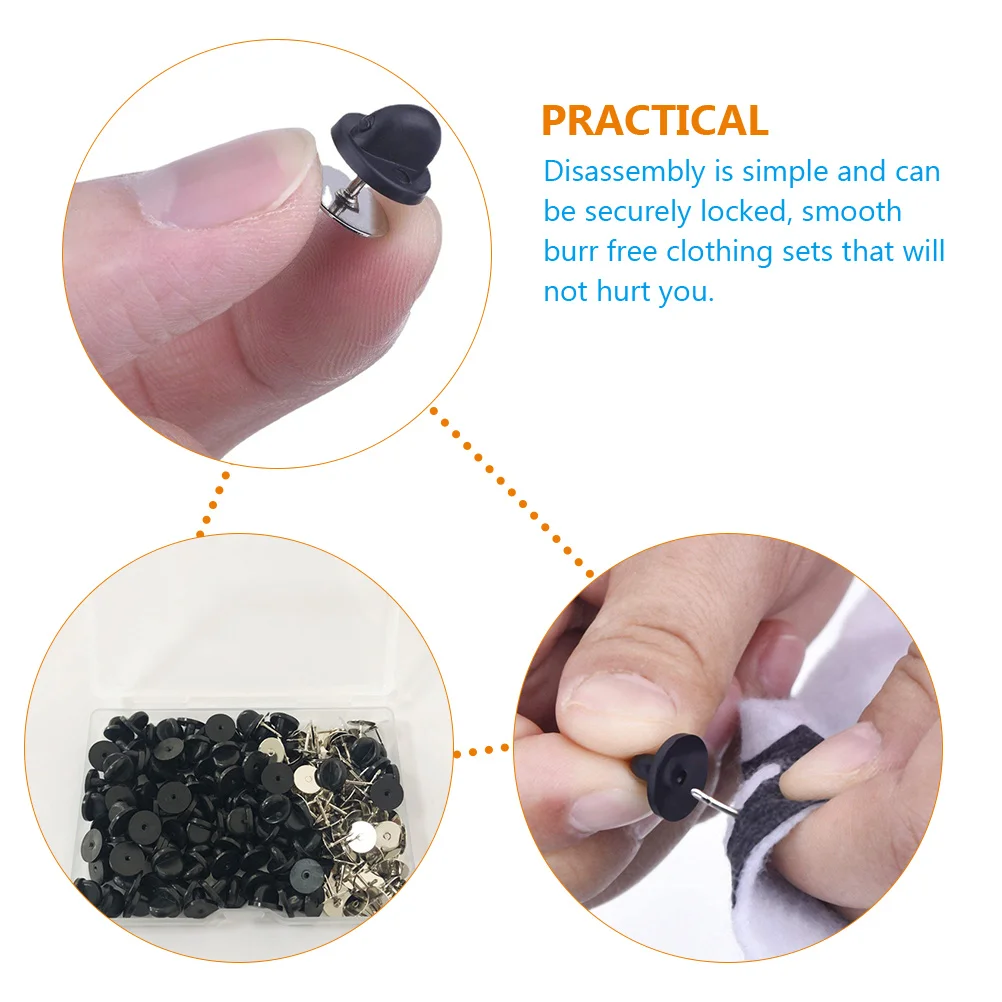 

1 Box Multi-Use Blank Rubber Pin Backs Locking Clasp Badge Diy Crafts Replacement Brooch Back Sewing Supply Decorative Clutch
