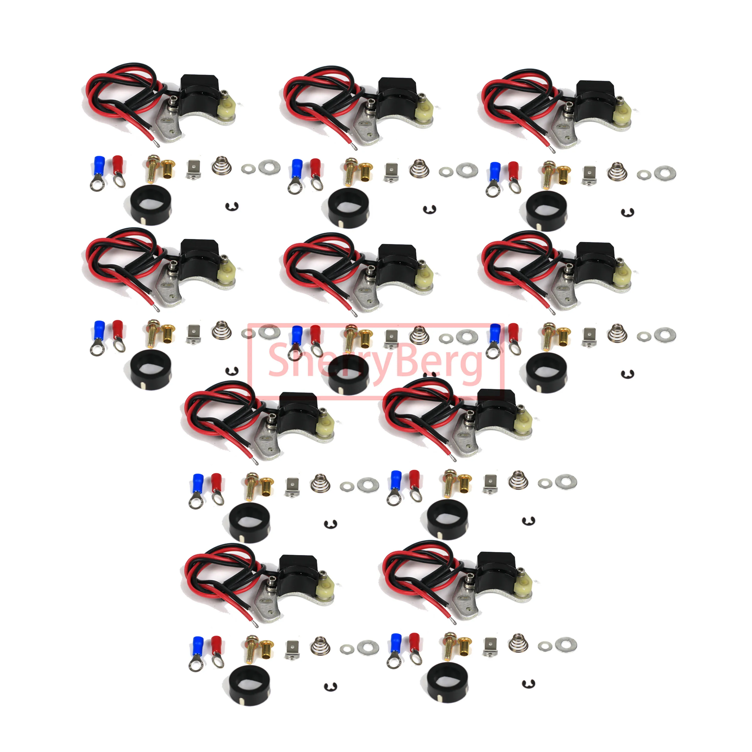 SherryBerg 10pcs Electronic Conversion Kit Ignition Kit for Ducellier Distributors for Renault Alfa Citroen PSA Daf Ford etc