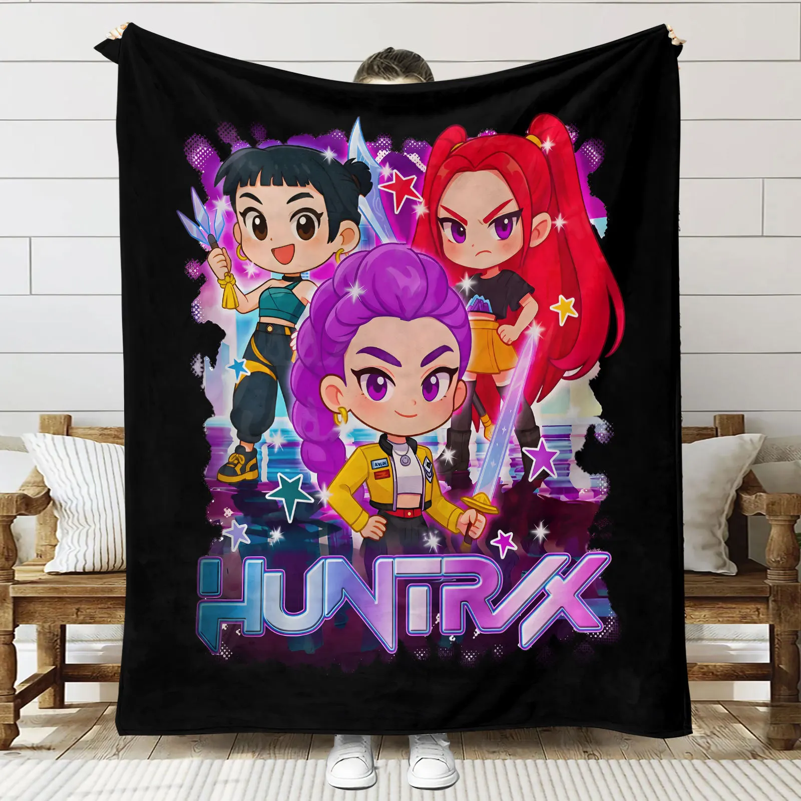 عيد الميلاد بطانية لينة الفانيلا بطانية KPOP مدرب غرفة نوم أريكة البطانيات D-الشيطان الصياد البطانيات جميع الفصول ديكورات المنزل #3