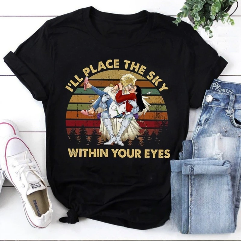 I'll Place The Sky Within Your Eyes Vintage T-Shirst Lovers Movie Fan Labyrinth anime Shirt David Bowie casual graphic t-shirts