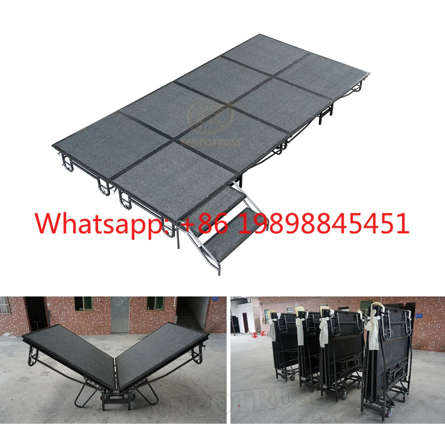 Portable Folding Mobile Event Stage Platform With Wheels