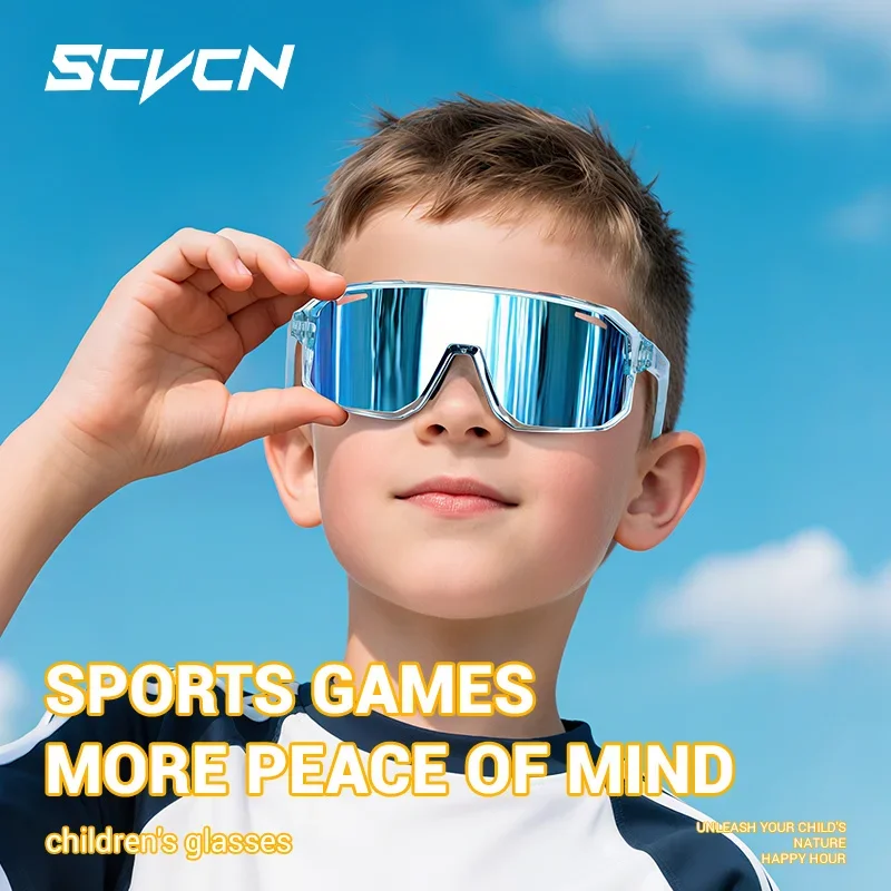 Scvcn الأطفال النظارات الشمسية الحديثة UV400 حماية الاستقطاب بنين بنات الشباب MTB ركوب الدراجات النظارات الشمسية للأطفال الذين تتراوح أعمارهم بين 8 إلى 14 مراهق