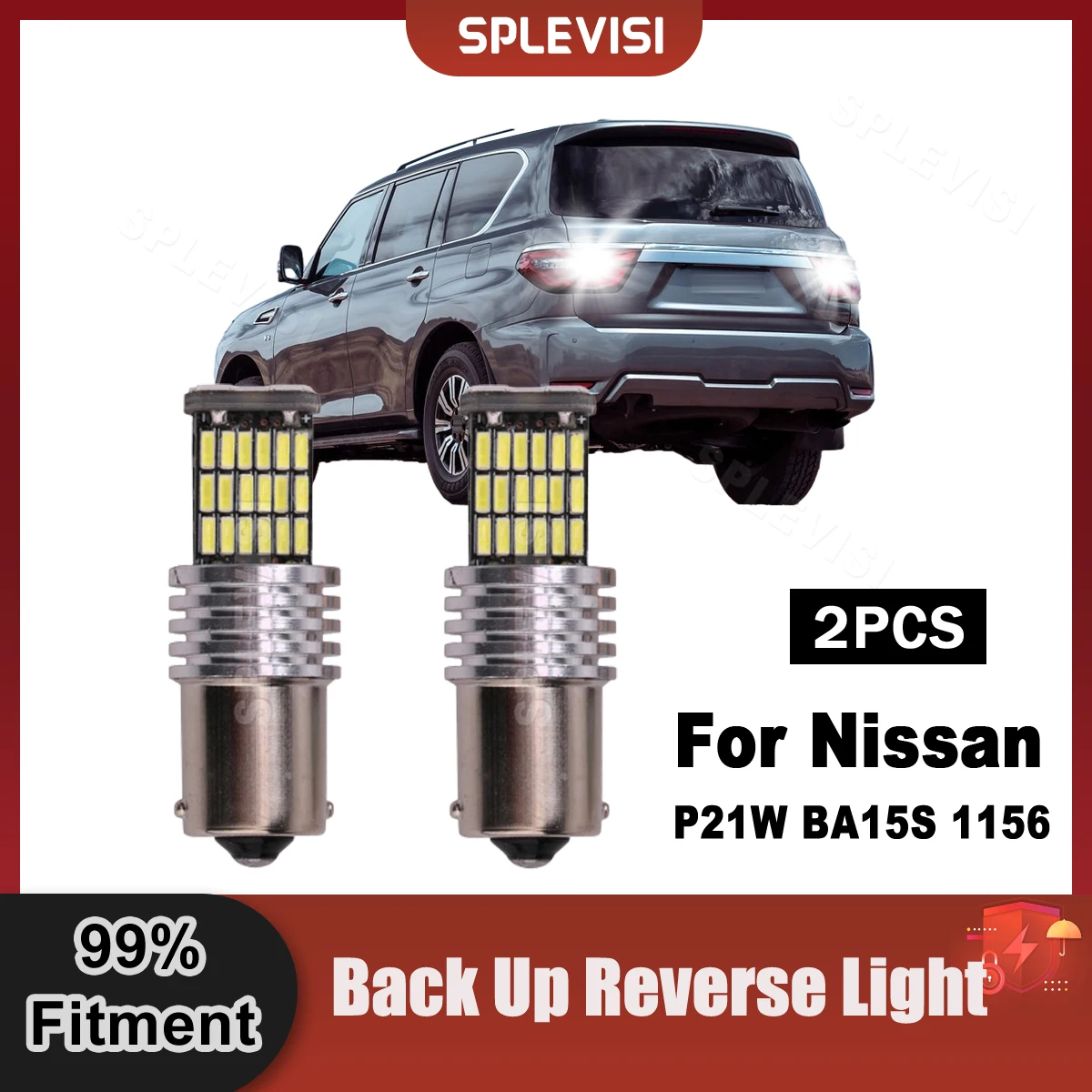 2pcs LED Back Up Reverse Light P21W BA15S For Nissan Patrol Qashqai J10 Terrano X-Trail T30 Versa Tiida 2007 2008 2009 2010 2011