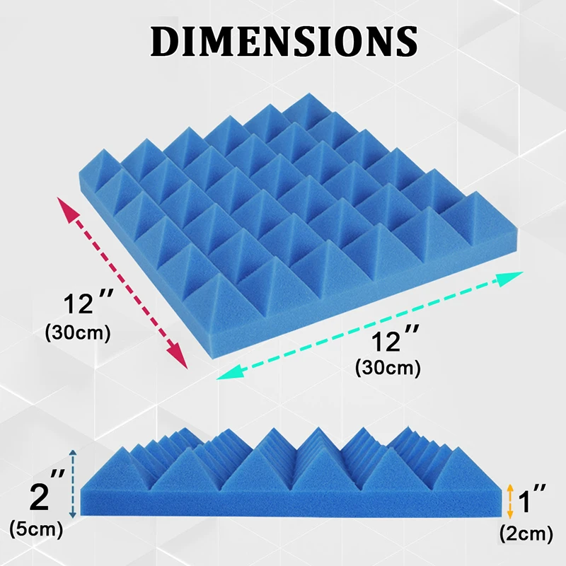 Шумопоглощающие пены 6, 12, 24 шт., звукоизоляционная студийная акустическая панель для KTV комнаты, звукоизоляционная губчатая подкладка
