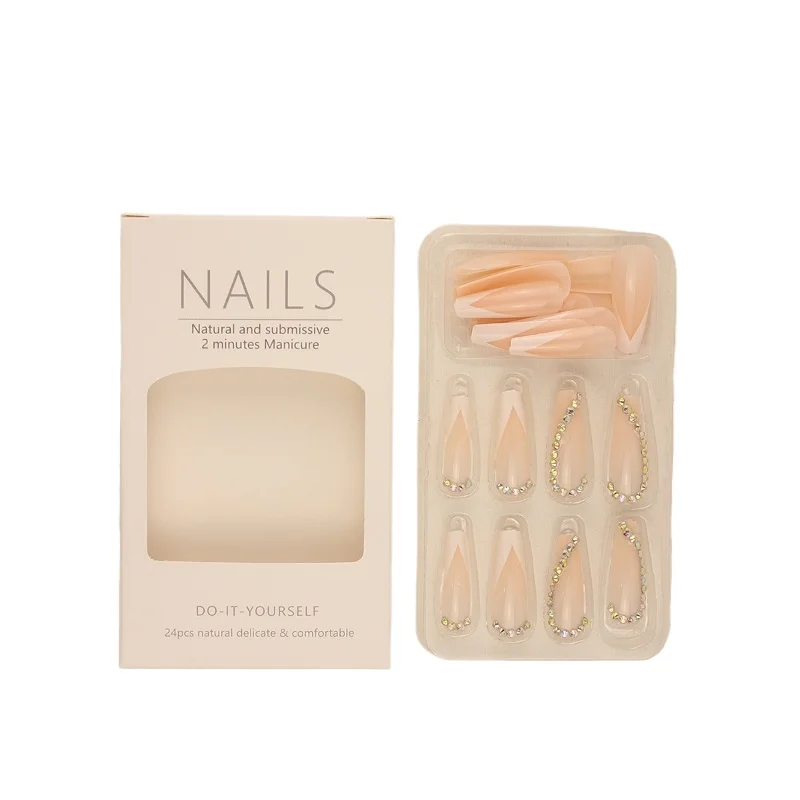 

Wear nail European and American nail art pieces French diamond chain Wear fake nail products