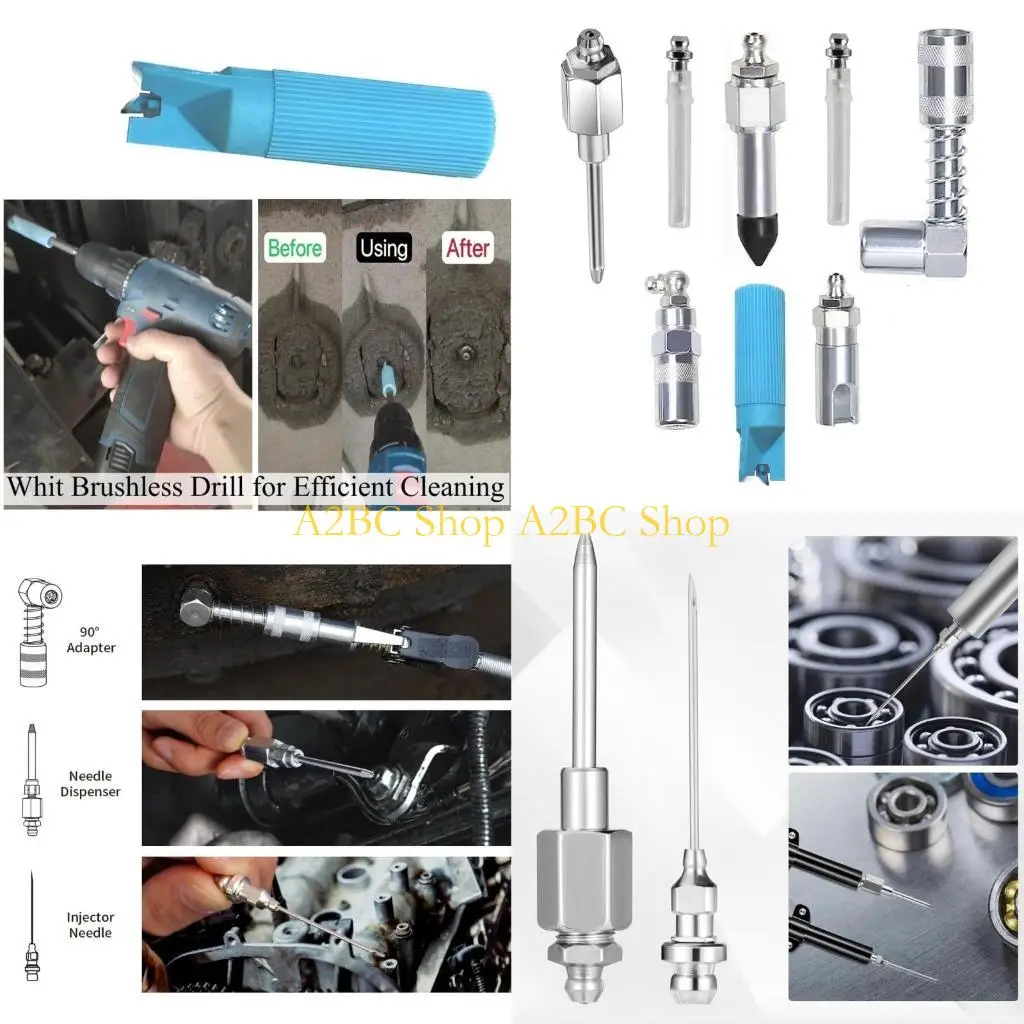 

A2BC Grease Fittings and Tips for Injecting Grease Into Sealed CV Joints 90 Degree Joint Fitting Grease Injector Needle
