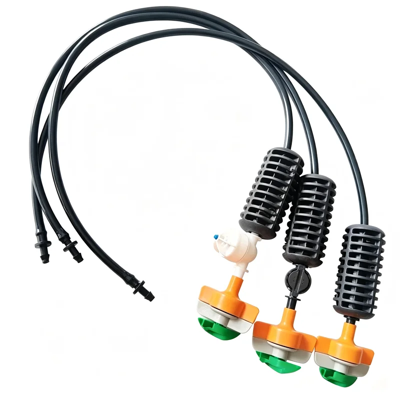 360 Degree Rotating Misting Kit Greenhouse Hanging Sprayer with Anti-dripper, Heavy Hammer for Garden Lawn Sprinkler
