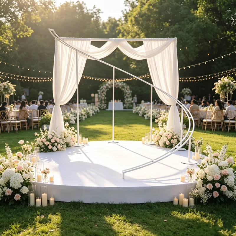 8.2ft X 9.9ft Spiral White Iron Wedding Arch Backdrop Stand, Large Metal Frame, Boho Rustic Style Arch for Photo Booth Indoor Ou