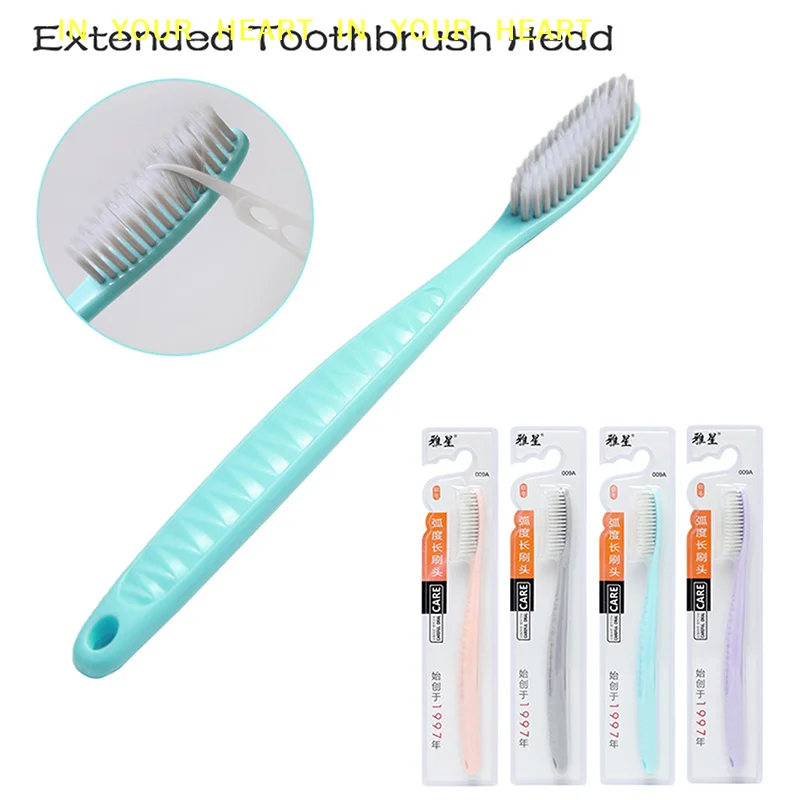 【X】1PC Super Long Toothbrush Soft Fur Large Brush Head Adult Toothbrush Manual Toothbrush Firm Toothbrush