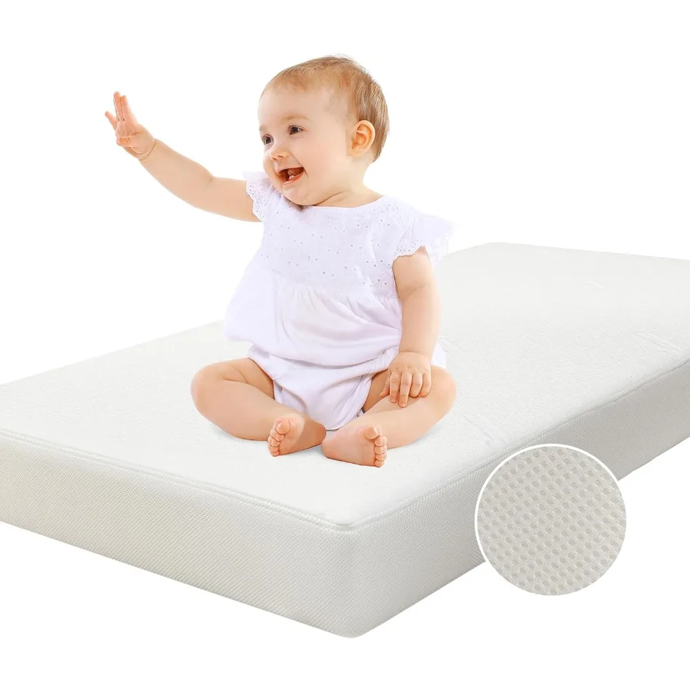 

Crib Mattress, Dual-Sided Memory Foam Toddler Mattress, Waterproof Baby Mattresses for Crib and Toddler Bed, Removable