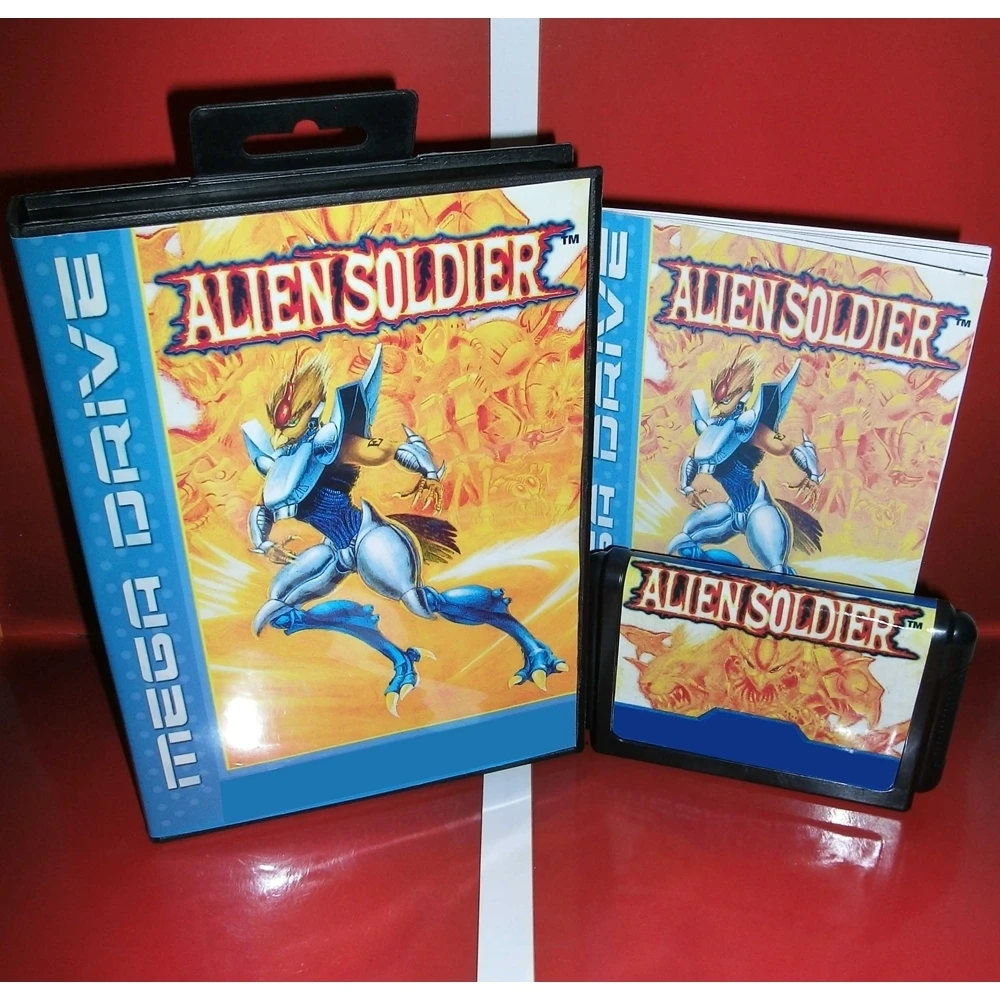 New Arrival Alien Soldier 16bit MD Game Card With Retail Box & Manual Book For Sega Mega Drive/ Genesis