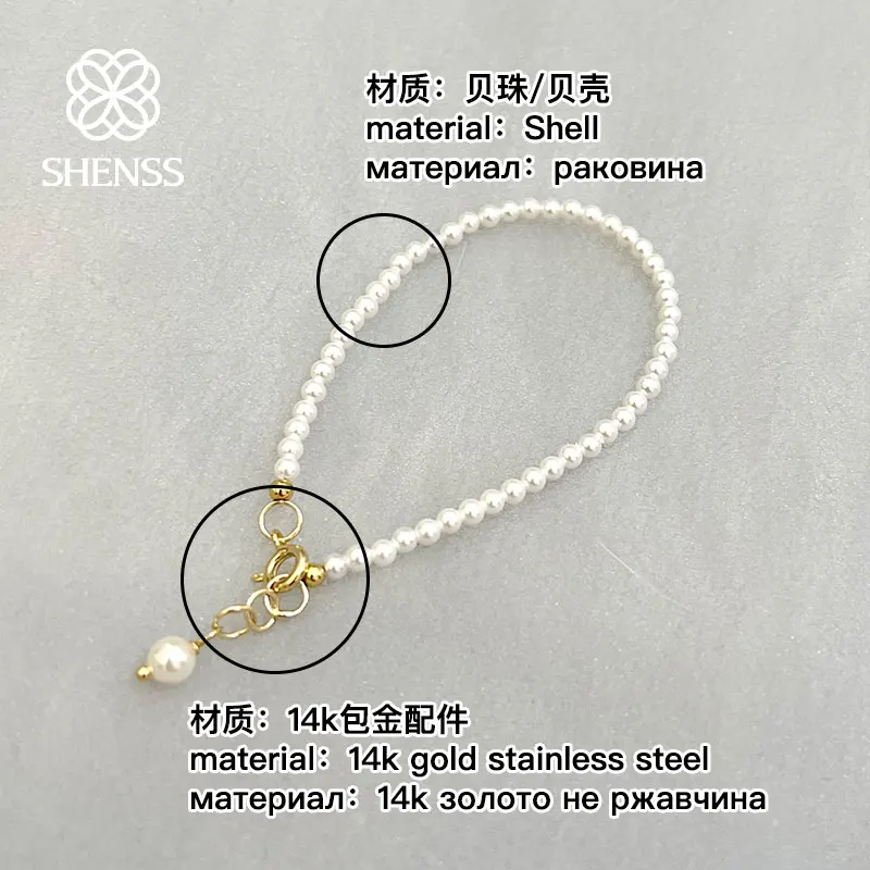 Quality 2mm-5mm Shell Pearl Bracelet 14cm-21cm Size Pearl Bracelet For Women