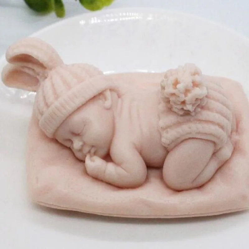 3D Sleep Baby Candle Silicone Mold DIY Cute Child Portrait Plaster Soap Resin Molds Handmade Chocolate Ice Cube Baking Tool