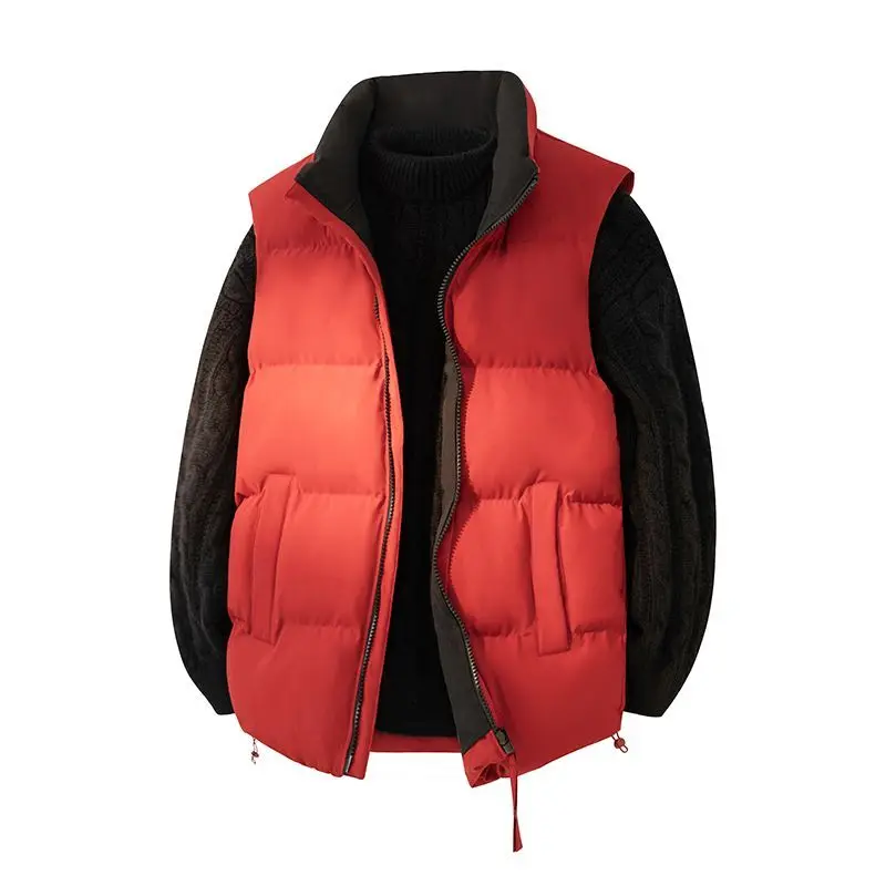 Trendy Brand Versatile Cotton Vest Warm Thickened Men's Women's Same Stand-up Collar Multi-pocket Sleeveless Jacket 2026 Popular