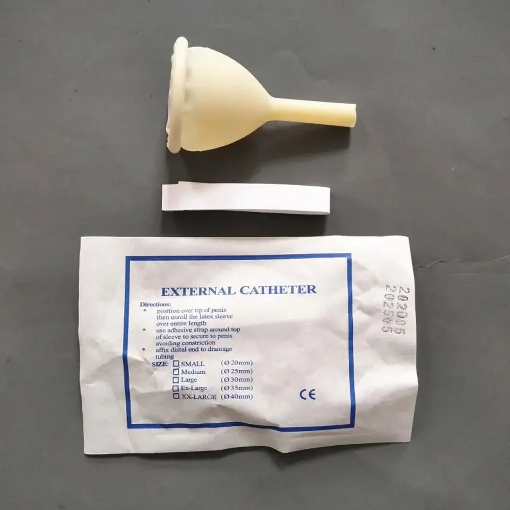 1set 25mm/30mm/35mm Male External Catheter Disposable Medical Sterilized Latex Catheter Urine Collector Elderly Latex Urine Bag