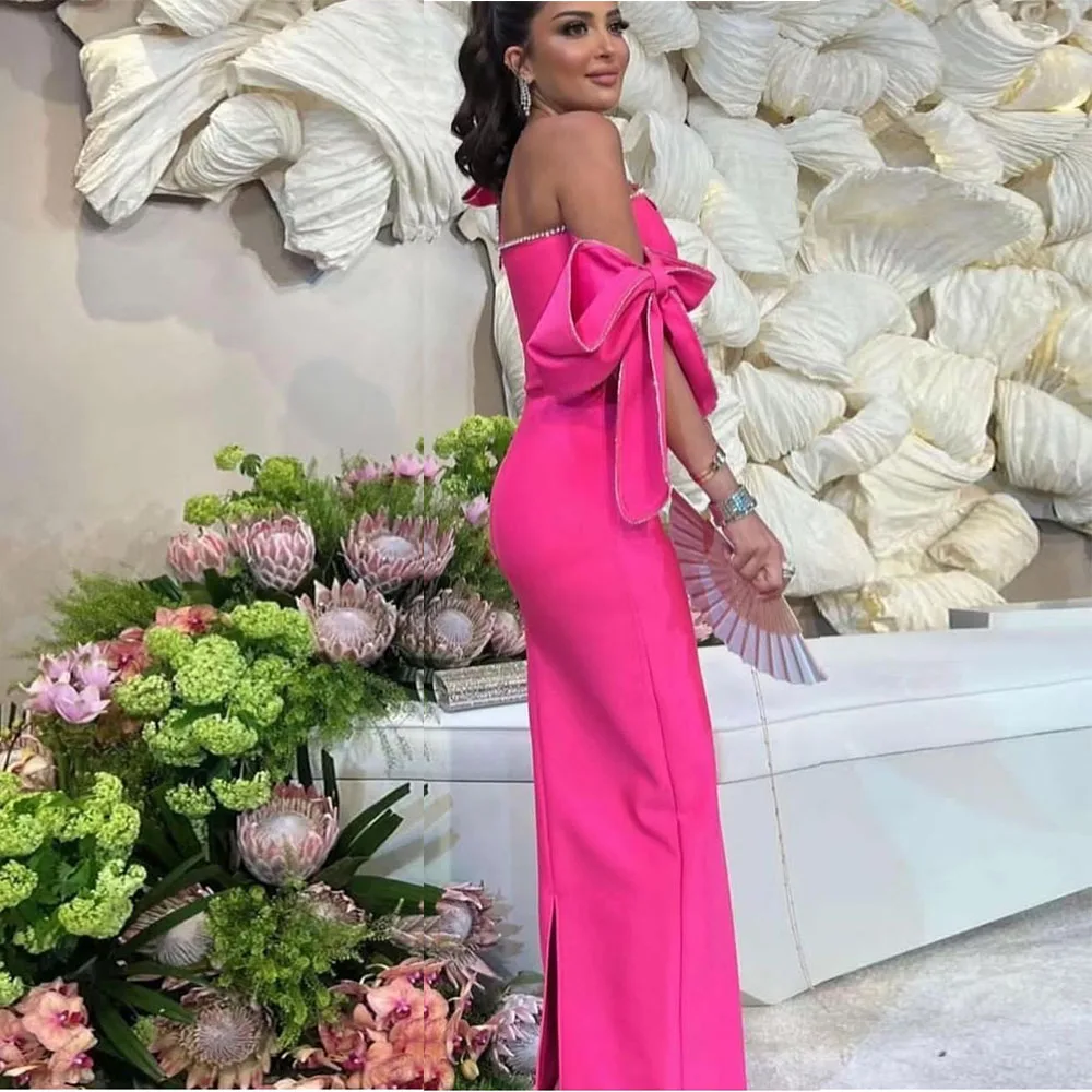 فساتين سهرة بكتف واحد من الفوشيه ، طول الأرض ، فساتين حفلة موسيقية رسمية ، أنيقة