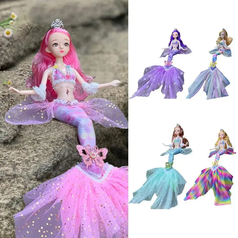 45CM Mermaid Doll Movie Inspired Classic Fashion Joint Movable Doll Princess Clothes Detachable Dress-up Toy Girl Birthday Gifts