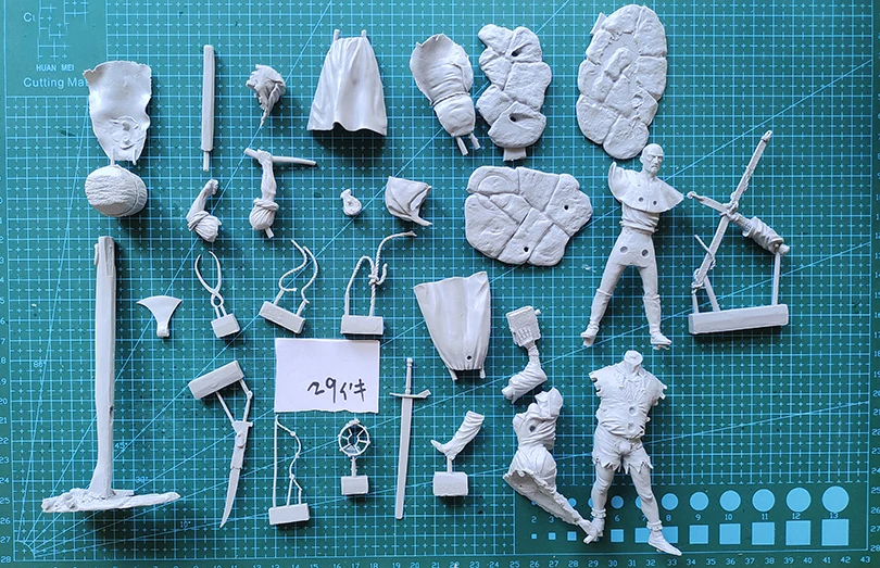 Unassambled 1/18 90MM ancient soldier crew include 3   Resin figure miniature model kits Unpainted