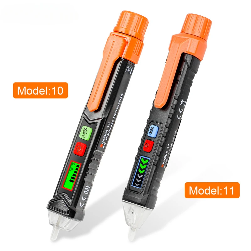 RuoShui 10 Non-Contact AC Voltage Detector Meter LCD Display NCV Sensitivity Alarm Electric Circuit Breaker Finder Pencil Tester