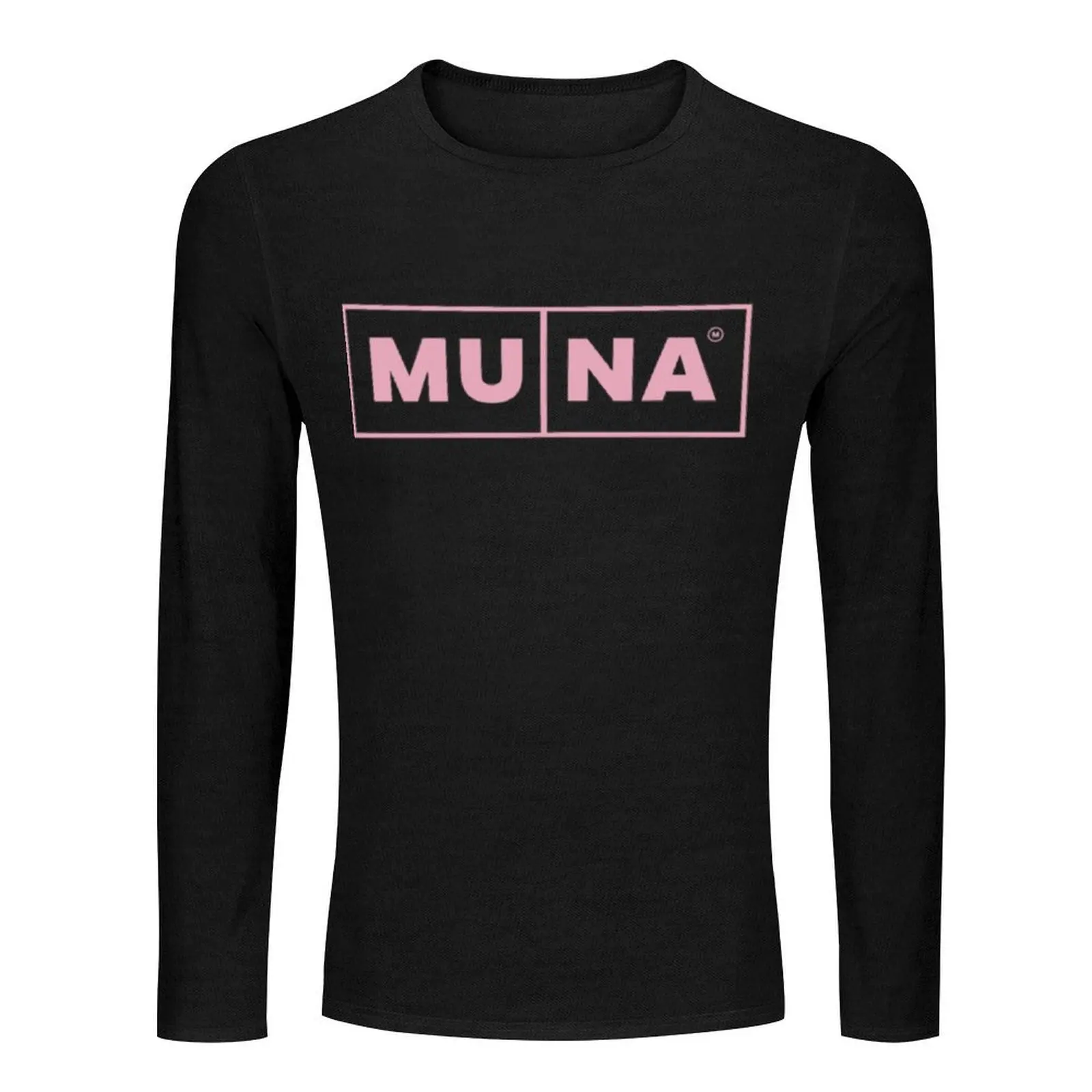 Muna Silk Chiffon Baby Pink Aesthetic Logo Long T-Shirt black t shirt Men's t-shirt