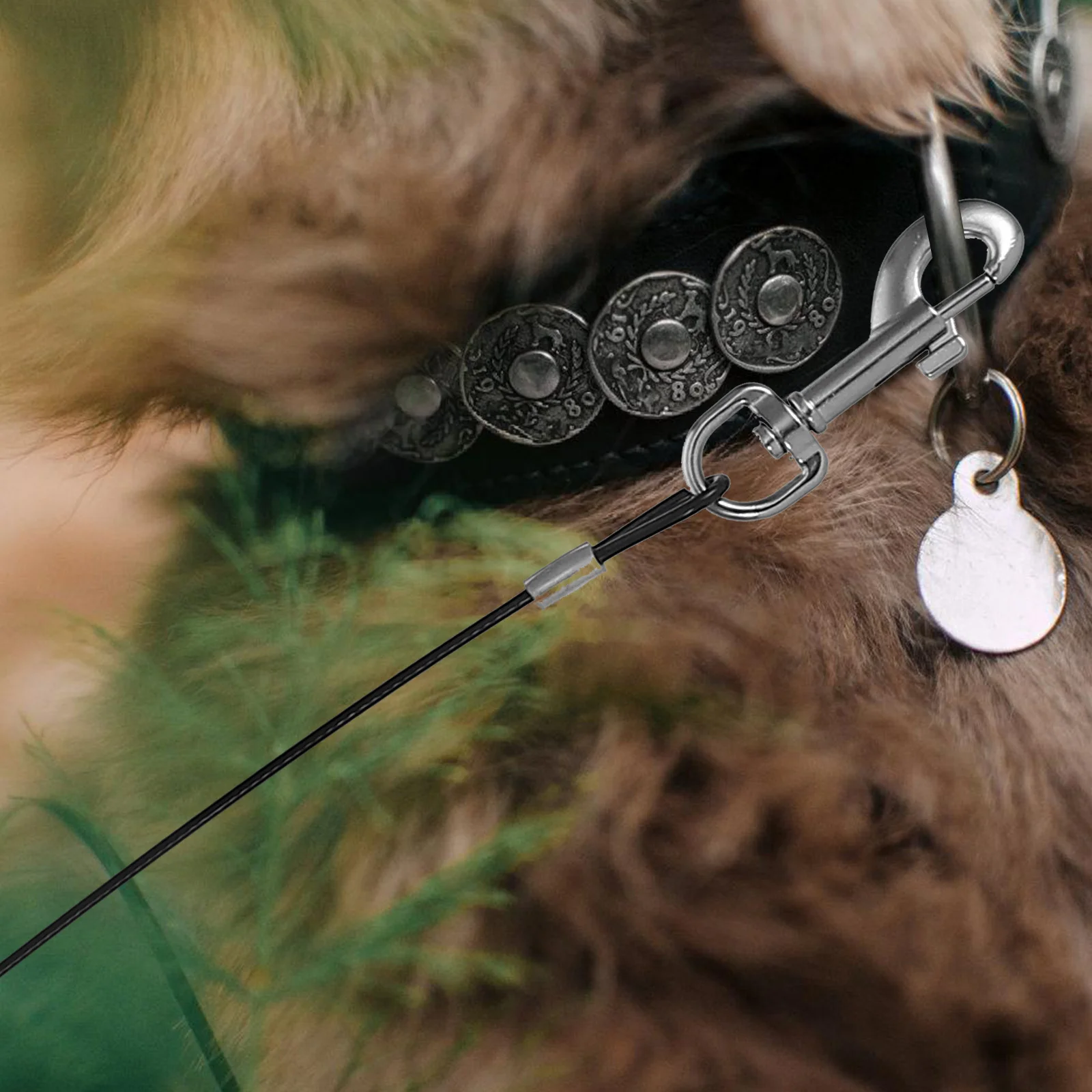 

4Pcs Dog Leash Chewproof Coated Steel Wire Rope for Training Walking Running Thick Strong Metal Cable Leash for Large Dogs Puppy