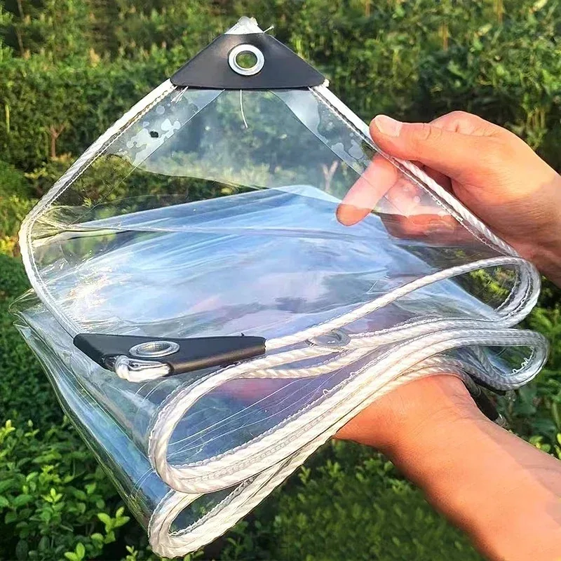 

0.35mm Transparent PVC Tarpaulin Succulent Plant Tarp Cover Balcony Windows Rainproof Cloth Garden Pergola Clearly Canvas