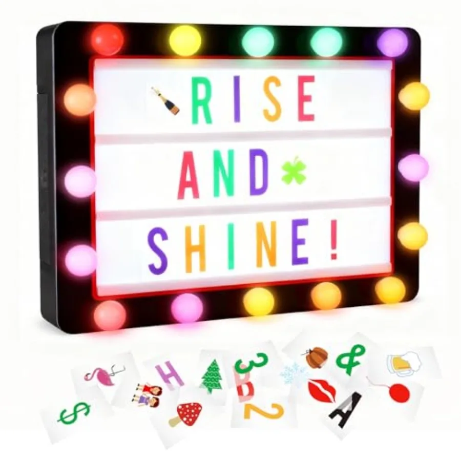 

Cinema Light Box with 290 LettersIcons Stocking Stuffers Christmas Birthday Gifts Ideas for Teen Boys DIY LED Sign Light Up Mar