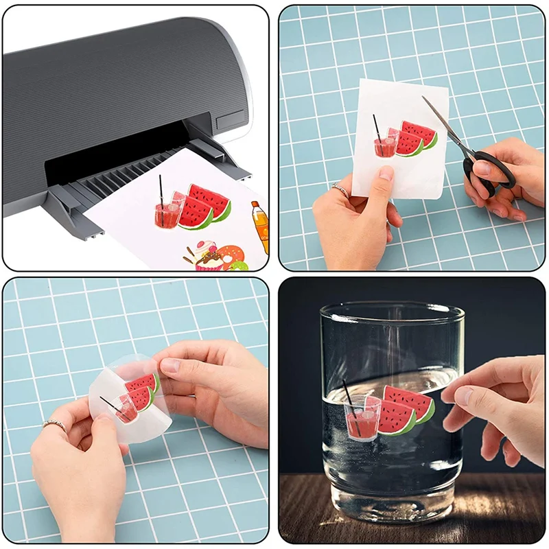 25 Blatt 8,3x11,6 Zoll Inkjet-Aufkleber papier, druckbare Transparenz folie Schnellt rockn endes Papiere tikett für Tinten strahl drucker