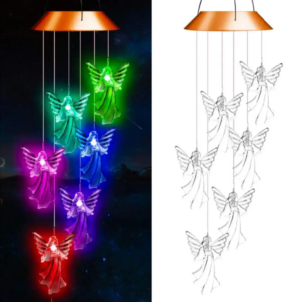 Outdoor Garden Decoration Christmas Gift for Outdoor Enthusiasts Multicolour Gradient Solar Light Wind Chimes for Garden for Mom