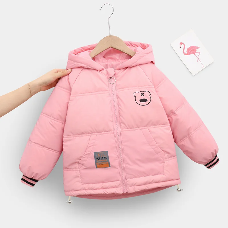 

Girls Down Coat Jacket Cotton Windbreak Outwear 2023 Cartoons Warm Plus Thicken Velvet Winter Skiwear School Children's Clothing