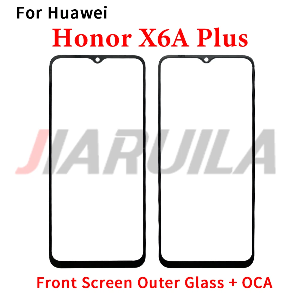 10Pcs，For Huawei Honor X6B  X7A X8B X9A X9B X9 5G X6A Plus Touch Screen Front Glass Panel LCD Outer Lens Front Glass With OCA