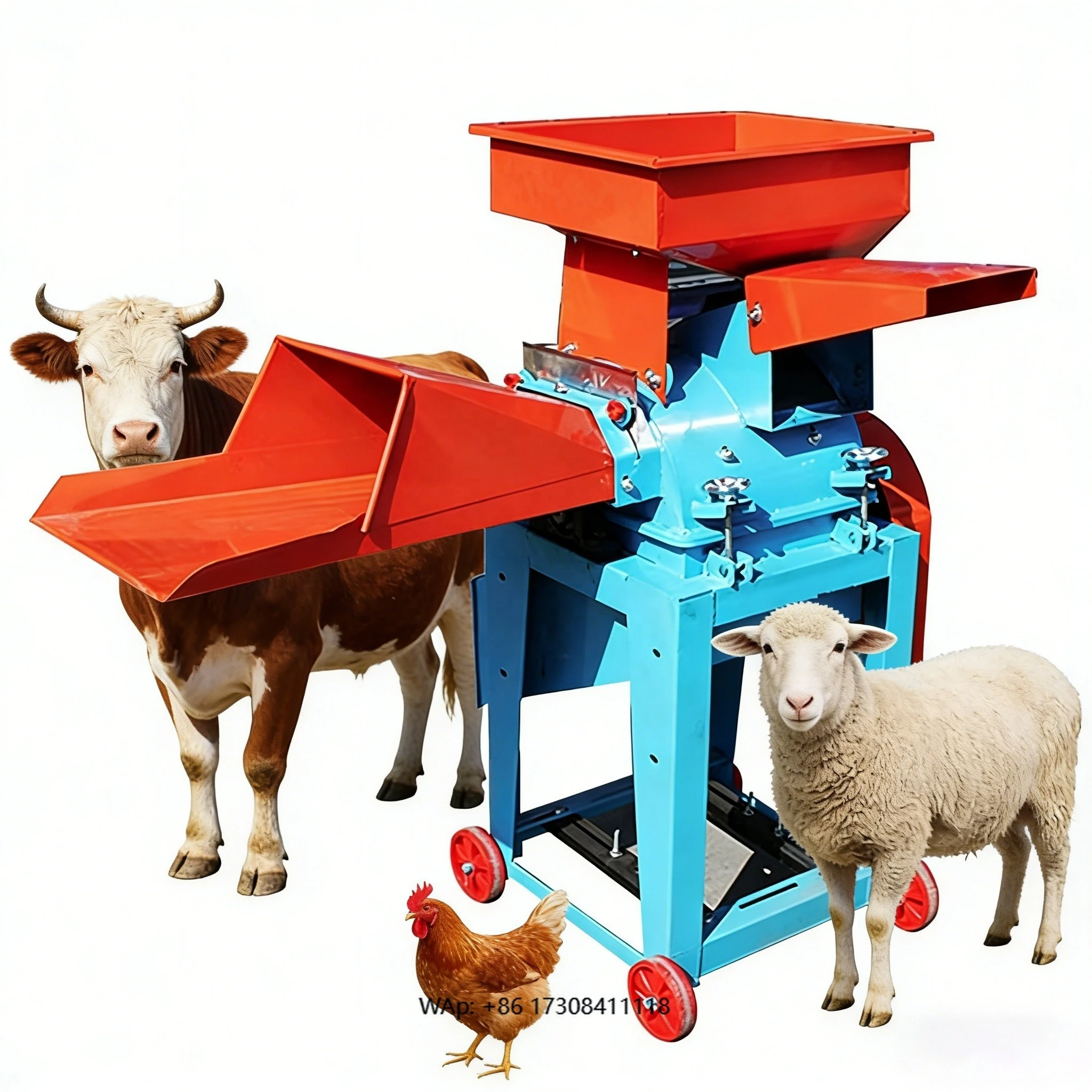 

Электрический измельчитель травы Super Grinder с высокой производительностью, 300 кг/ч, подходит для переработки кормов для животноводства.