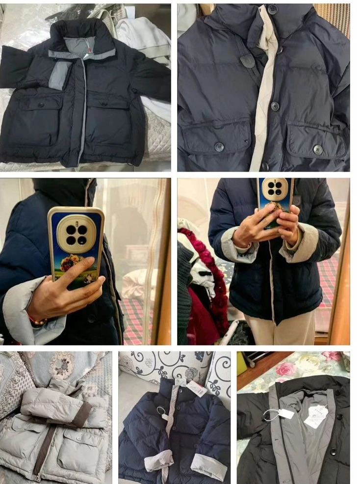 Veste en coton épissé pour femme, coupe-vent, col montant, nouvelle collection automne/hiver 2025