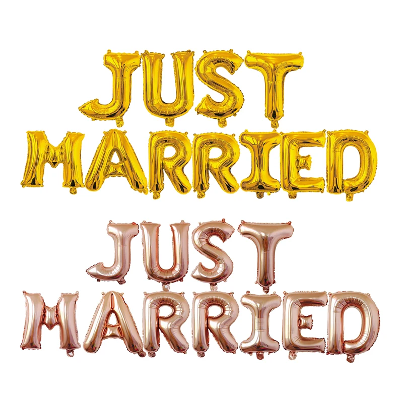 

11pcs 16inch Just Married Letter Foil balloons Bridesmaid Bridal Shower Hen Night Bachelorette Party Wedding Decoration Ballon