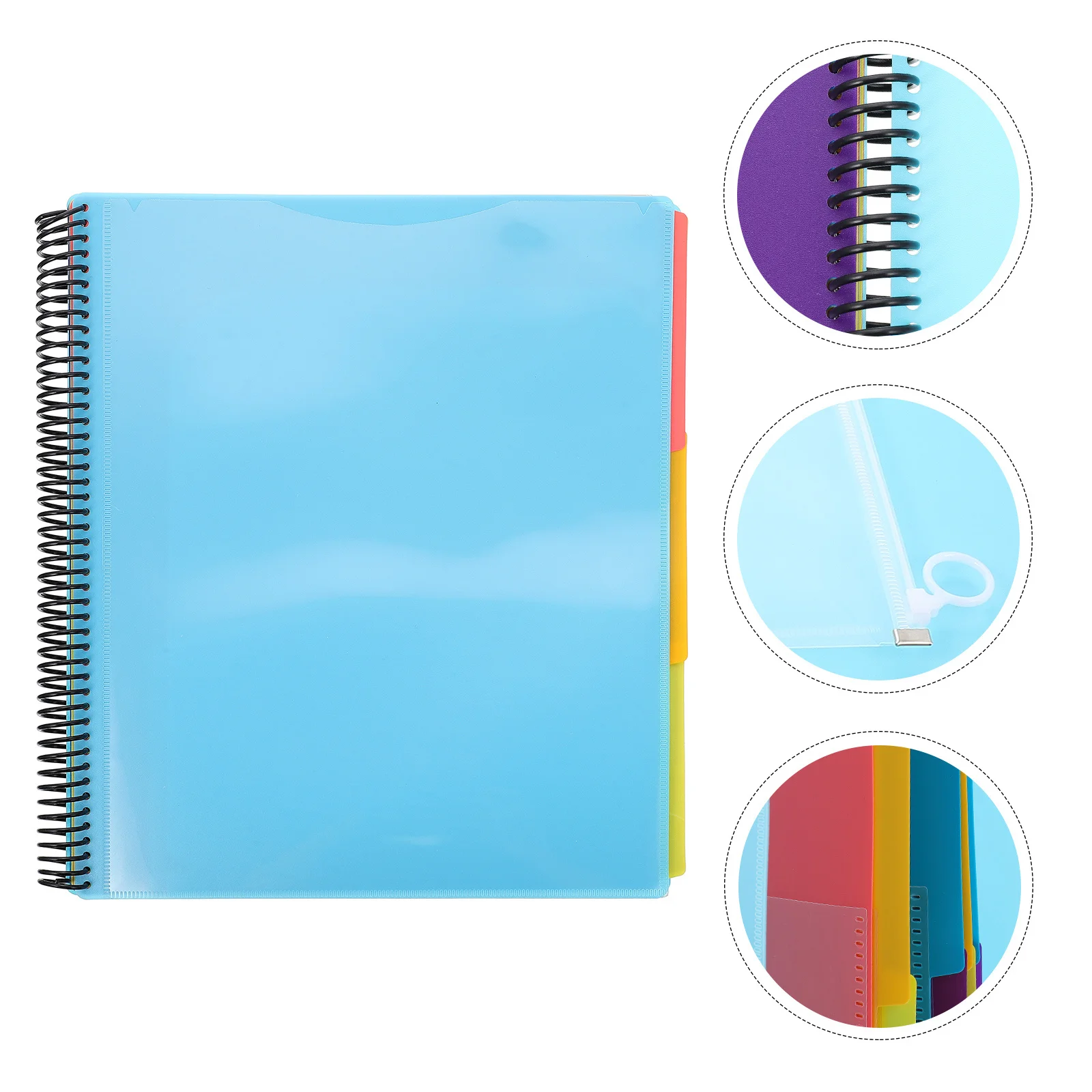 Coil File Folder Heavy Duty Plastic Document Organizer for Office School Home Use Multi-Function Papers Storage Holder