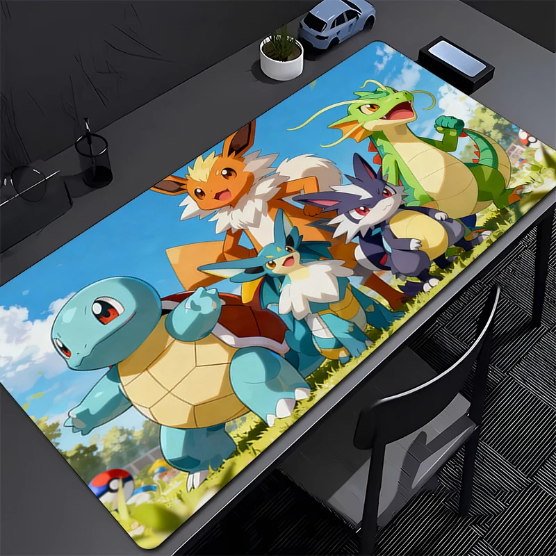 

Mouse Pad Edge White P-Pokemon Anime Gamer Computer xxl Mousepad Kawaii Gaming Accessories Tablet Varmilo Keyboard Pad Mausepad