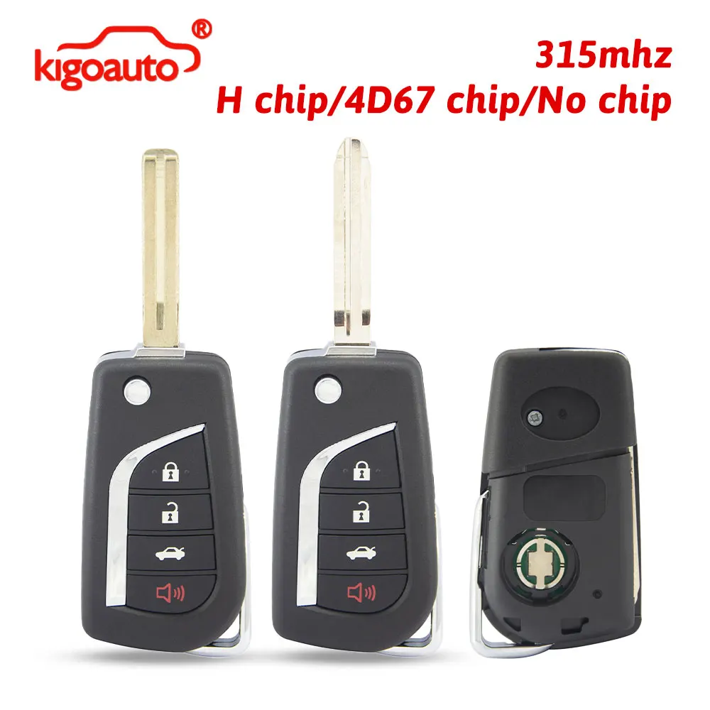 

Складной ключ-пульт kigoauto 315 МГц с чипом H/4D67 TOY48 TOY43 для Toyota Camry Highlander Sienna Tacoma 2011-2019 HYQ12BFB GQ43VT20T