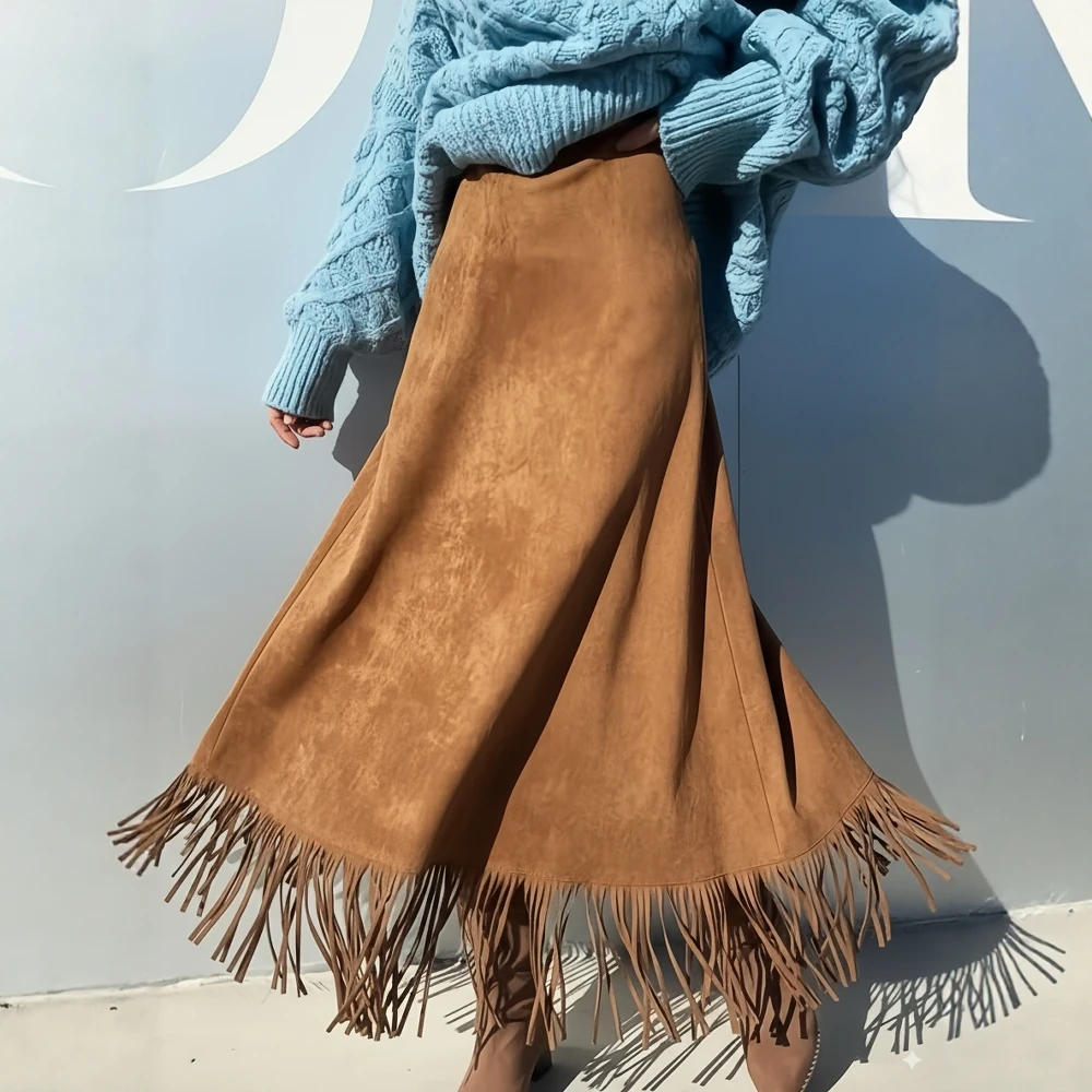 

Loose Casual Summer Dress Skirt Long Umbrella Skirt Regular Waistline Women's Fashion Spring Autumn Seasonal Clothing